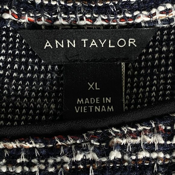 Ann Taylor Tweed Peplum Back Zip Top Women's Size XL - Picture 3 of 6